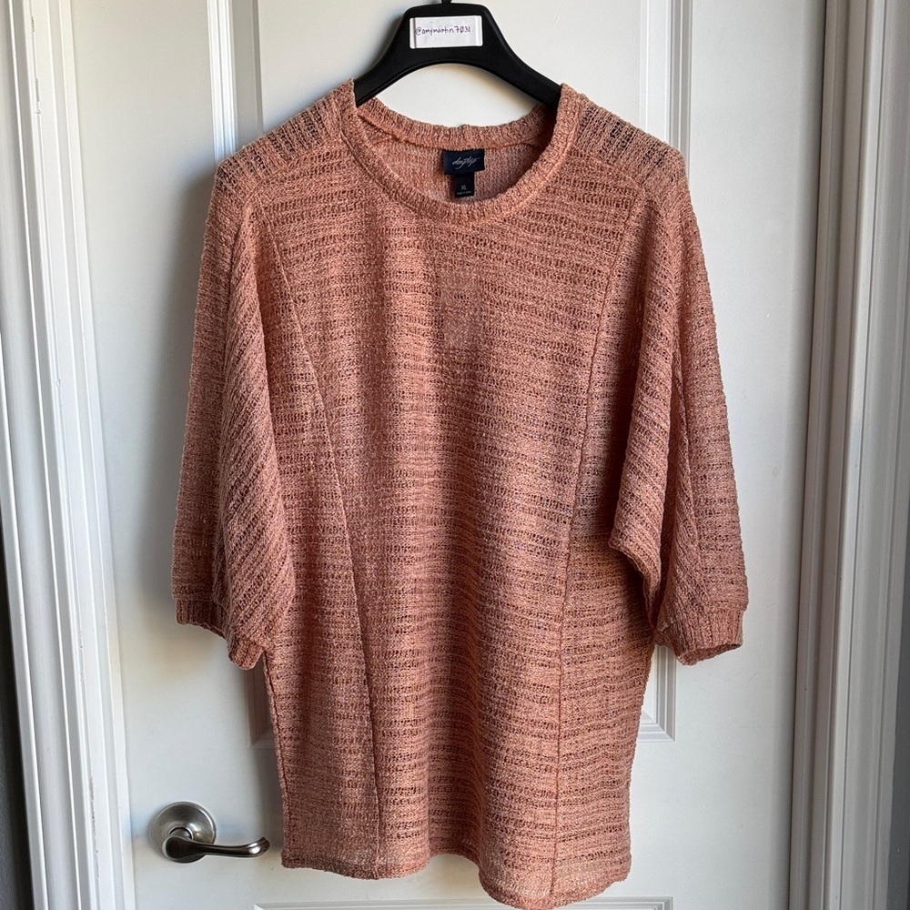Daytrip from Buckle Rust Colored S/S Open Knit Top, Size XL